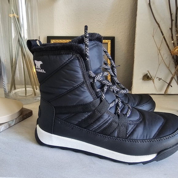 Sorel Black and White Winter Boots - Picture 2 of 5